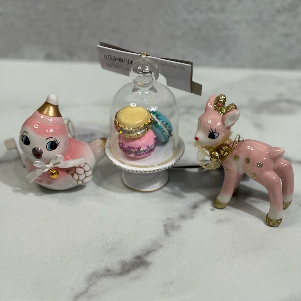 Target Wondershop Holiday Ceramic Lot of 3 Ornaments